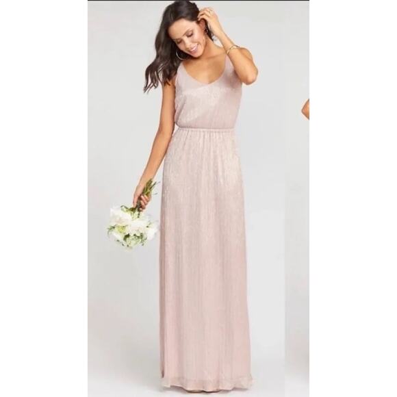 Show Me Your Mumu Kendall Maxi Dress Blush Pink Fairy Girlcore Size M Sparkle - Picture 1 of 11
